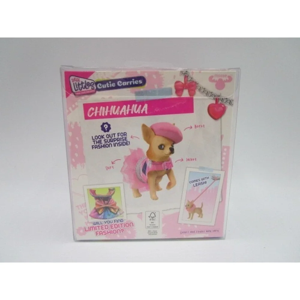 Real Littles Cutie Carries Pink Carrier Chihuahua With Accessories